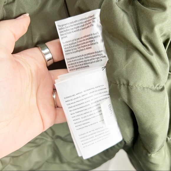 MICHAEL KORS Gunmetal Down Puffer Faux Fur Trim Hood Anorak Jacket Size XS NWT - Picture 9 of 11